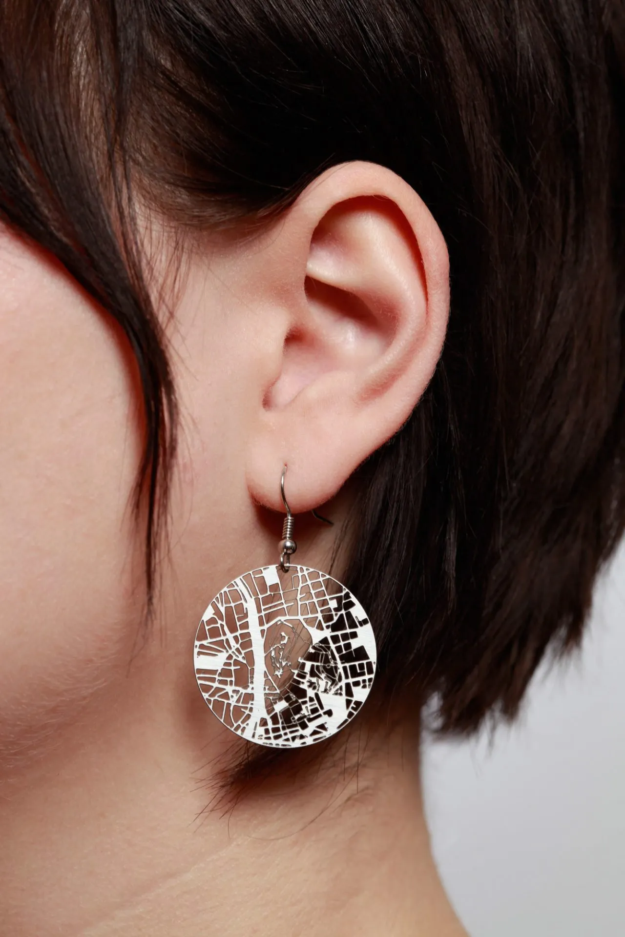 Pair of stainless steel earrings
