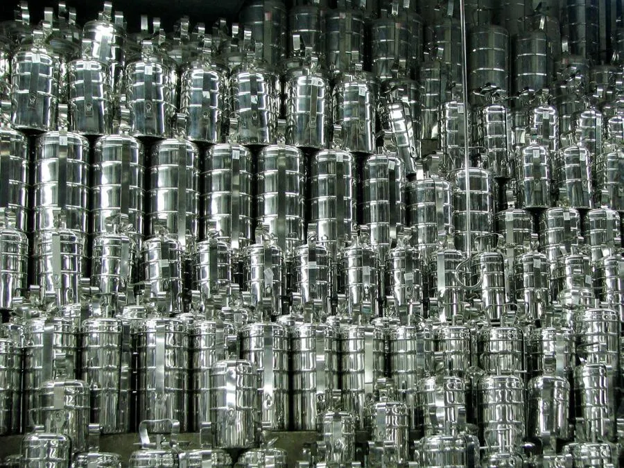 A stainless steel water bottle, a BPA-free alternative to plastic