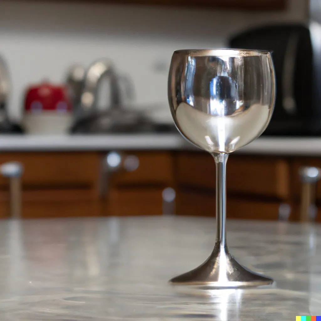 Insulated stainless steel wine glasses on a table